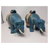 Pair of Asian porcelain elephant figures