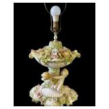 Vintage Italian Capodimonte-style porcelain lamp