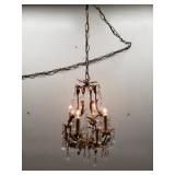 MCM gilt metal swag hanging light