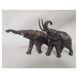 Pair of vintage brass elephant figurines
