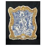 Portuguese azulejo tile panel depicting a scene