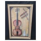 Signed mixed media on fabric