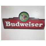 Vintage metal Budwieser beer advertisement