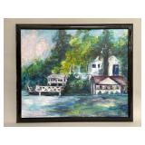 Framed signe acrylic on canvas