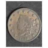 1829 Coronet Head Large Cent Coin