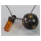 Sterling silver chain with a sterling and brass