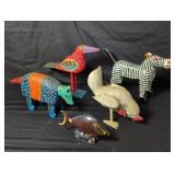 Group of hand painted animal figurines