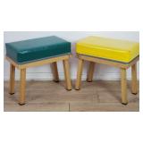 Pair of True Colors faux leather bench