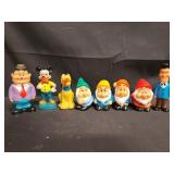 Lot of 6 squeaky toys, 2 figures