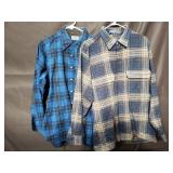 2 vintage Pendleton wool button flannel shirts