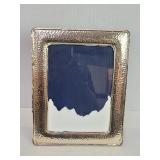 Sterling silver,  glass and wood picture frame