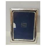 Sterling silver, glass and wood picture frame