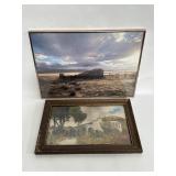 2 framed prints one accented