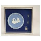 Framed wedgwood man on the moon w/ spoon &