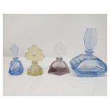 Group of vintage glass perfume bottles