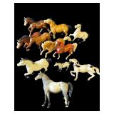Lot of plastic toy horses