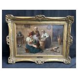 Framed signed Eugenio Zampighi oil on canvas