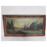 Antique oil painting on board