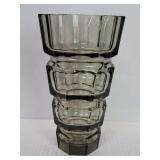 Joseph Hoffman style Deco smoked glass vase