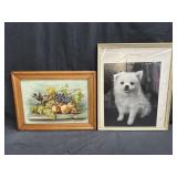 2 framed print 1 vintage lithograph and 1 photo