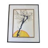 Framed pastel & watercolor art