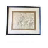 VTG framed Bill Gardiner signed watercolor art