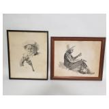 Pair of Western prints