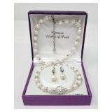 Mother of pearl necklace and earrings set