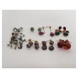 Group of costume jewelry earrings and backs