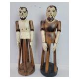 Pair of vintage carved wood santos