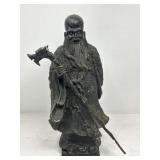 Vintage Chinese cast brass deity figurine