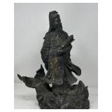 Vintage Chinese cast brass deity figurine