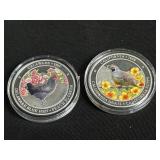 Pair of 1 Troy ounce .999 fine silver coins
