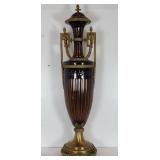 French Empire-style glass and brass urn
