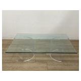 Post Modern glass top & acrylic base coffee table