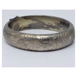 835 silver engraved bangle bracelet