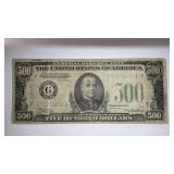 1934 Chicago Federal Reserve $500.00 Dollar Note