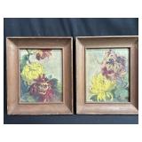 2 signed Jennie Crawford oil on artist board