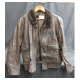 Vintage leather bomber jacket