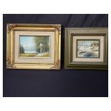 Pair of small oil paintings on board