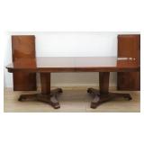 Ethan Allen-style mahogany dining table with 2