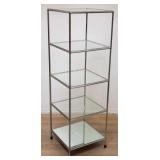 Vintage 5-tier chrome and glass shelves