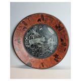 Vintage hand painted terracotta wall decoration