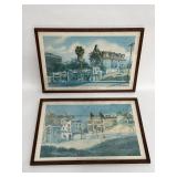 2 frame prints of historical LA painter A. Von
