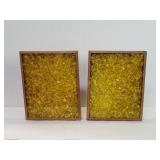 Mid century Modern wood and resin bookends