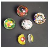 Group of art glass paperweights