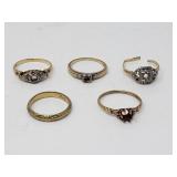 14k gold rings no stones, one band cut/ broken