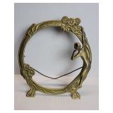 Art Nouveau style brass mirror frame