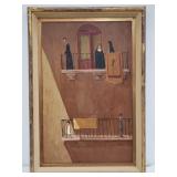 Chapman Kelley dated 1957 "balconies" oil on