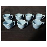 7 Vintage Bauer ring cups delft blue